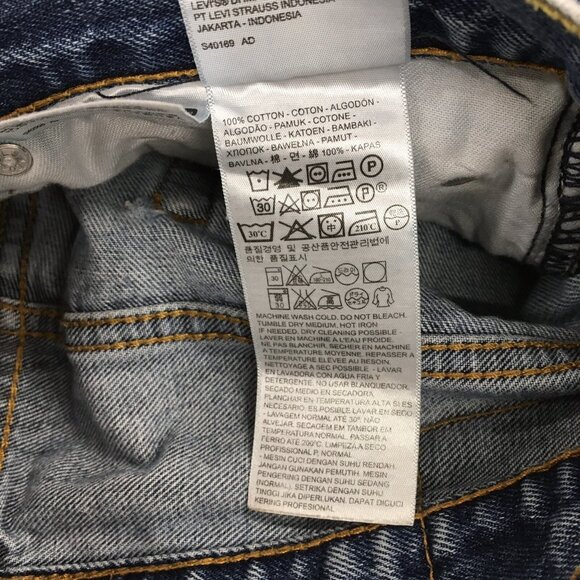 Levis 550 Mens DistressedRipped Jeans Straight Blue Denim 36 X 30 Medium Wash - Picture 12 of 16